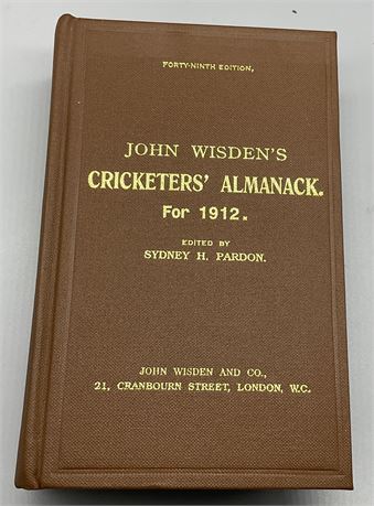 1912 Hardback Reprint - Numbered 374 of 500