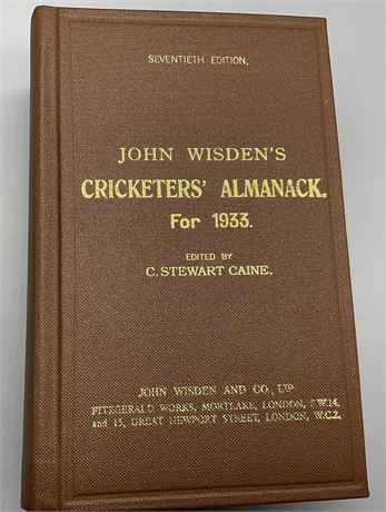 1933 Hardback Reprint - Numbered 261 of 500