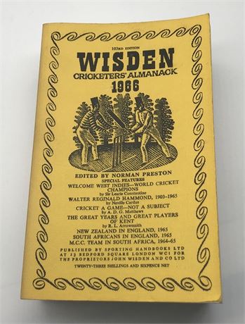1966 Linen Cloth Wisden (Softback) - Very Good!