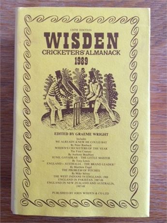 1989 Wisden - Hardback & Dust Jacket Very Good
