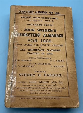 1905 Original Paperback Wisden with Facsimile Spine.
