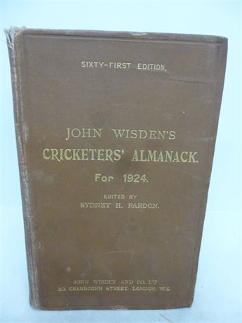 1924 Publisher's  Hardback  Wisden in  GOOD PLUS  condition