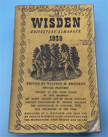 1939 Original Linen Wisden. Great Price