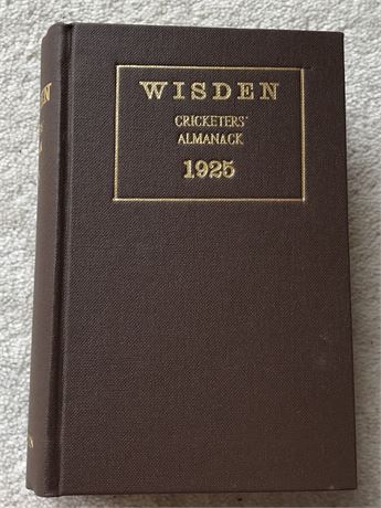 1925 Wisden Rebind without Covers.