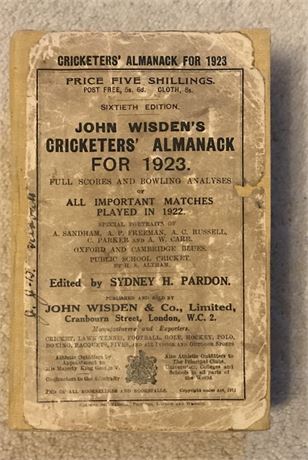 1923 Original Paperback Wisden with Facsimile Spine.