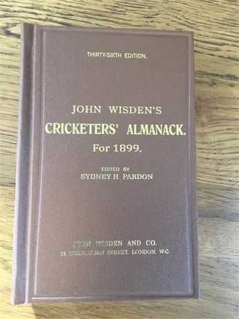 1899 Wisden Willows hardback second reprint limited edition. Number 44 of 250.