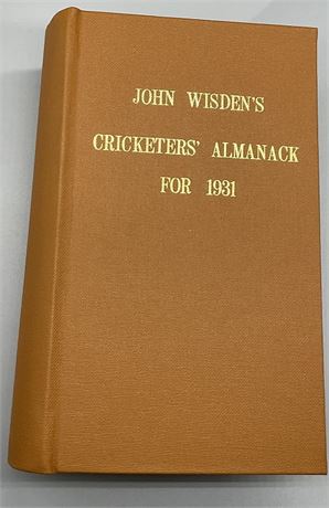 1931 Wisden Rebind, With Covers. Similar to a Willows.