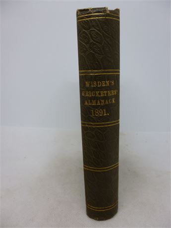 1891 Wisden Rebound WITHOUT  wrappers  NEAR VERY GOOD  condition