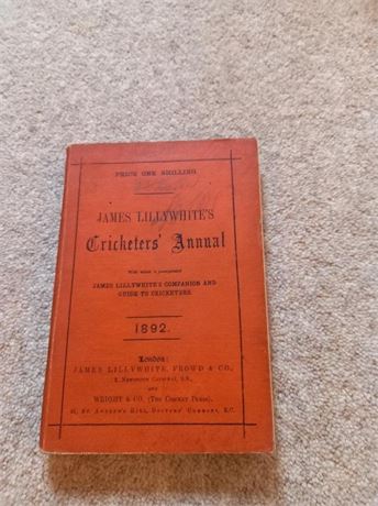 1892 James Lillywhite's Cricketers' Annual