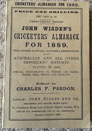 1889 Wisden Almanack With Facsimile Covers