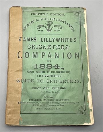 Lillywhite Companion for 1884 - Original Paperback - Tape