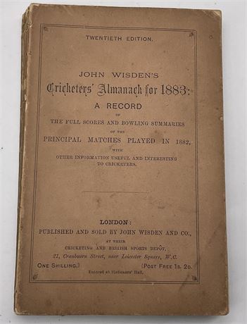1883 Paperback Wisden