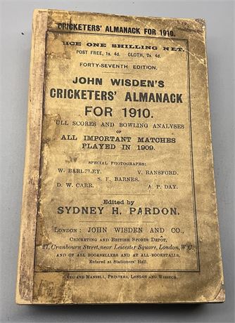 1910 Paperback Wisden with Facsimile Spine.