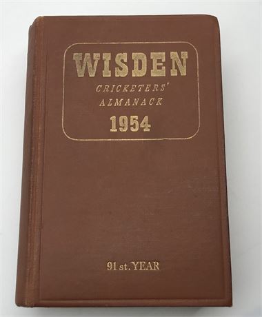 Cricket Gift for 70th Birthday - 1954 Wisden Hardback