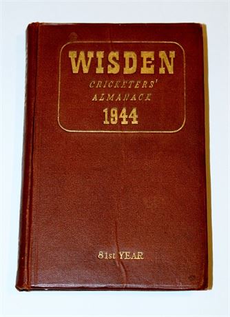 1944 Wisden Publisher's Hardback.VERY GOOD condition