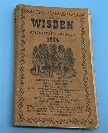 1944 Original Linen Wisden. Poor