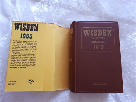 John Wisden's Cricketers' Almanack - 1965 Original Hardback Wisden with DJ