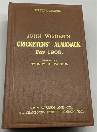1903 Hardback Reprint - Numbered 369 of 500