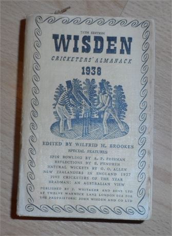 1938 Wisden Cricketers Almanack - Linen cloth