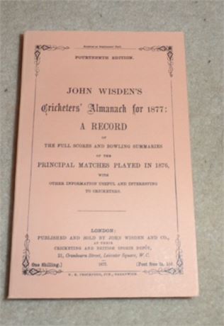 Facsimile Wisden - 1877 - Lowe & Brydone (2nd Reprint)