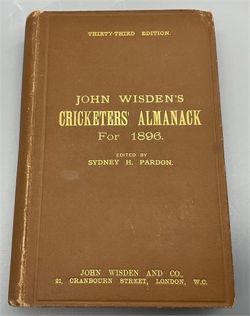 1896 Original Hardback Wisden. The First Hardback!