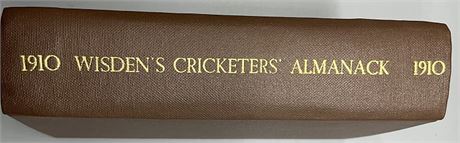 1910 Wisden - Rebound with Covers - Very Good Condition.