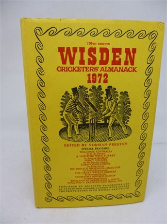 1972 Wisden H/b JUST ABOUT .FINE condition