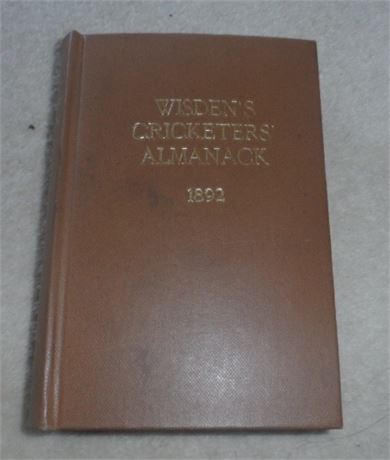 1892 Wisden Rebound with Covers