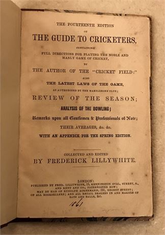 Guide : Lillywhite Guide for 1861,14th Edition (Smith 15/24)