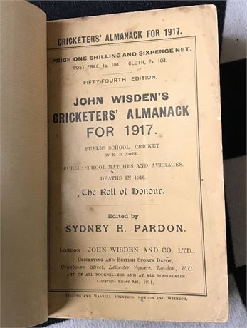 1917 Wisden Rebind with Front Cover - Strategy 1