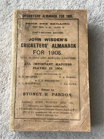 1905 Original Paperback Wisden with Facsimile Spine & 2 ads