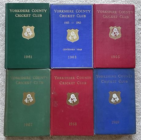 Yorkshire CC Handbooks, 1960s (6 of the 10 Years)