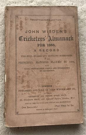 1885 Paperback Wisden