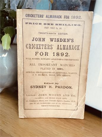 1892 Wisden (facsimile spine and rear cover)