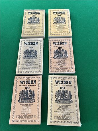 Original Linen Wisdens - 1941 to 1946 Immaculate Condition