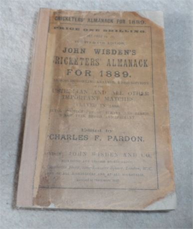 1889 Original Paperback Wisden with Facsimile Spine.