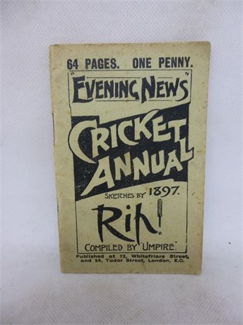 EVENING NEWS CRICKET ANNUAL 1897 NEAR. VERY GOOD