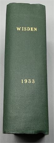 1933 Wisden - Rebound with Covers - From Robin Marlar