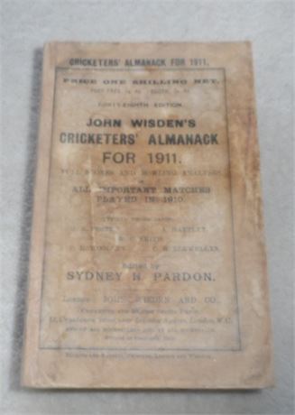 1911 Original Paperback Wisden & Facsimile Cover,Spine & Pgs
