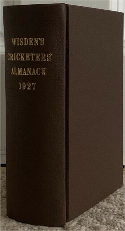 1927 Wisden Almanack Rebound With Covers