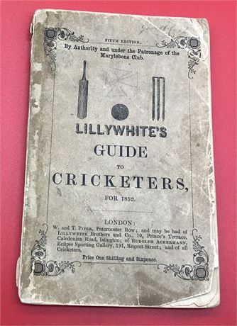 Guide : Lillywhite Guide for 1852, PB , 5th Edn (Smith 5/24)