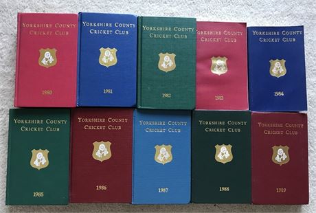 Yorkshire CC Handbooks, 1980 to 1989 - Set of 10