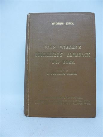 1933 WisdenOriginal Publisher's Hardback. VERY GOOD