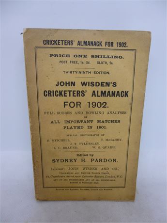 1902 Wisden Softback   FINE  CONDITION