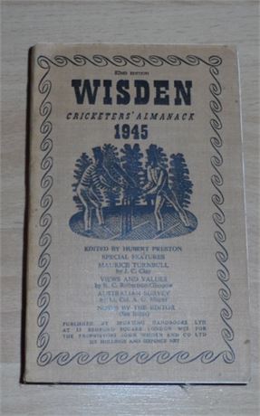 1945 Wisden Cricketers Almanack - Linen cloth