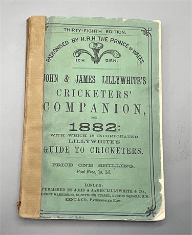 Lillywhite Companion for 1882 - Original Paperback - Tape