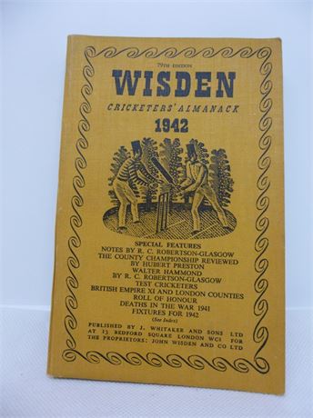 1942 Wisden Softback FINE condition