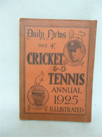 THE DAILY NEWS CRICKET AND TENNIS ANNUAL 1925. VERY GOOD