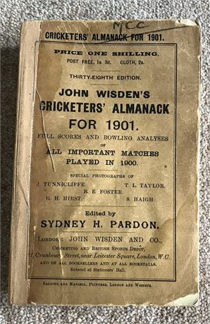 1901 Original Paperback Wisden with Facsimile Spine.