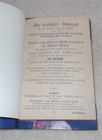 1866 Wisden : Rebound without Covers - 25% off!